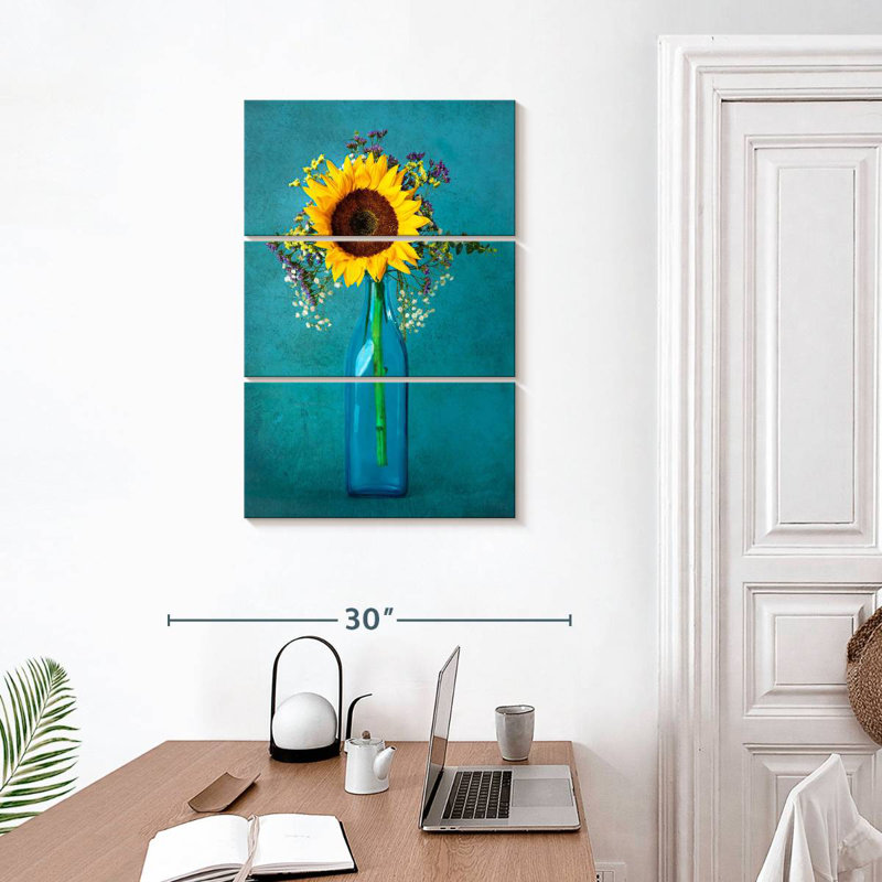 Harnek Sunflower In Vase, 32" H x 20" W