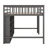 Full Size Loft Bed With Storage, Wooden Loft Bed Frame With 8 Open Storage Shelves And Built-In Ladder-1461039182