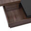 Table basse rotative, table basse carrée moderne avec grain de bois, 1 espace de rangement caché pour le salon-18367946