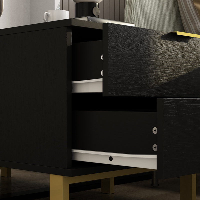 19.7" 2-Drawer Nightstand