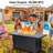 57" Propane Fire Pit, 2 In 1 Rectangular Propane Fire Pit