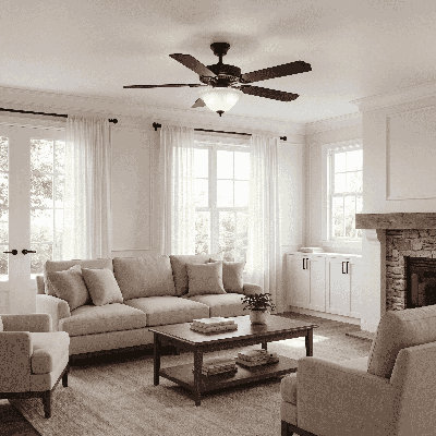 52" Garrett 5 - Blade Standard Ceiling Fan with Pull Chain and Light Kit Included