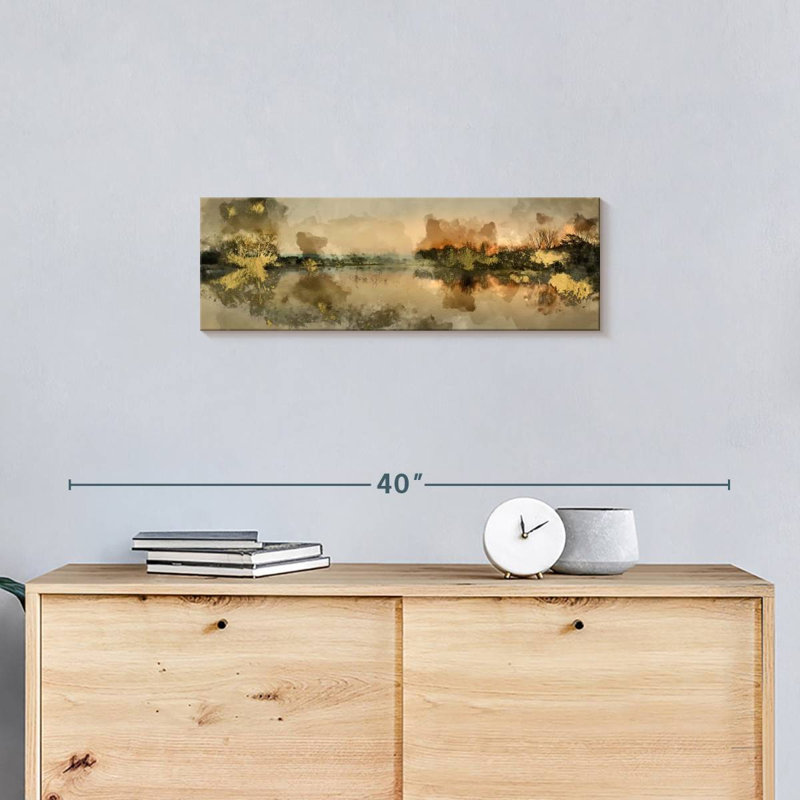 Lac sur toile, H 8 po x l 24 po x P 1 po