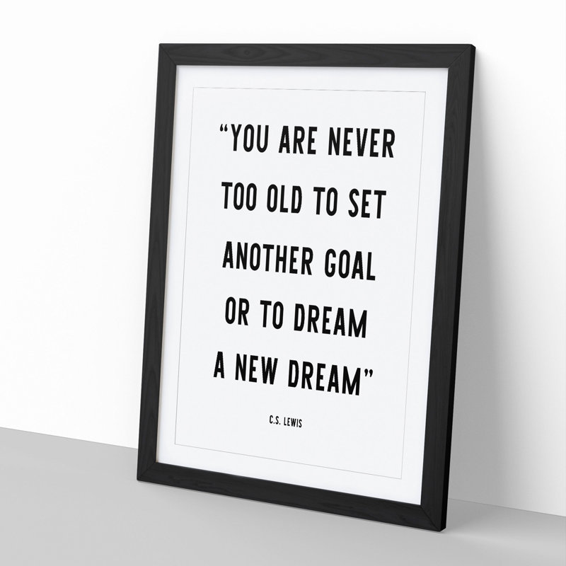 Dream a New Dream - Picture Frame Typography, Black, 90cm H x 65cm W x 2cm D