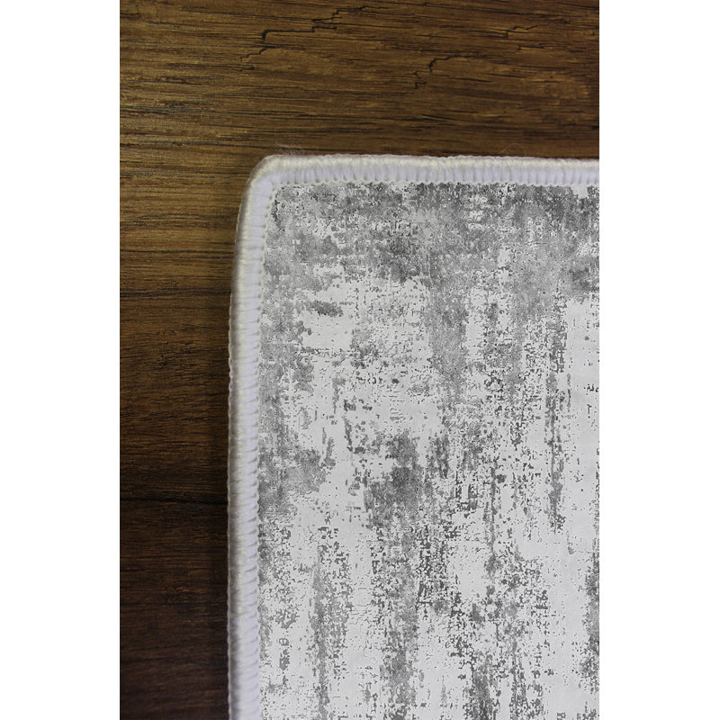 Premium Area Rug (2.6 x 4.0 ft), Grey, 100% Polyester, 650 g/m² | Pile Height: 0.2 in, Digital Print, Antibacterial, Eco-Friendly, Non-Slip PVC Dot Underside | Machine Washable, Ideal for Living Room & Bedroom Décor