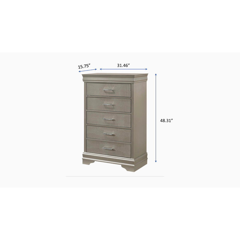Mobilier de chambre à coucher 5 tiroirs 5 pièces