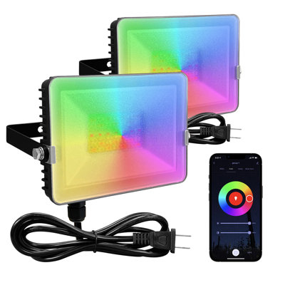 Powder Coated Finish Plug-in Integrated LED Hammered Aluminium Flood Light Pack