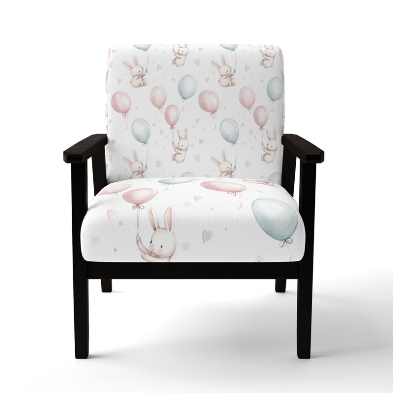 Chaise d'appoint pour enfants avec accoudoirs Bunny, Accoudoirs carrés noirs