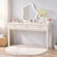 Meuble-lavabo moderne blanc crème avec 3 tiroirs - Table de maquillage et bureau d'écriture pour chambre à coucher
