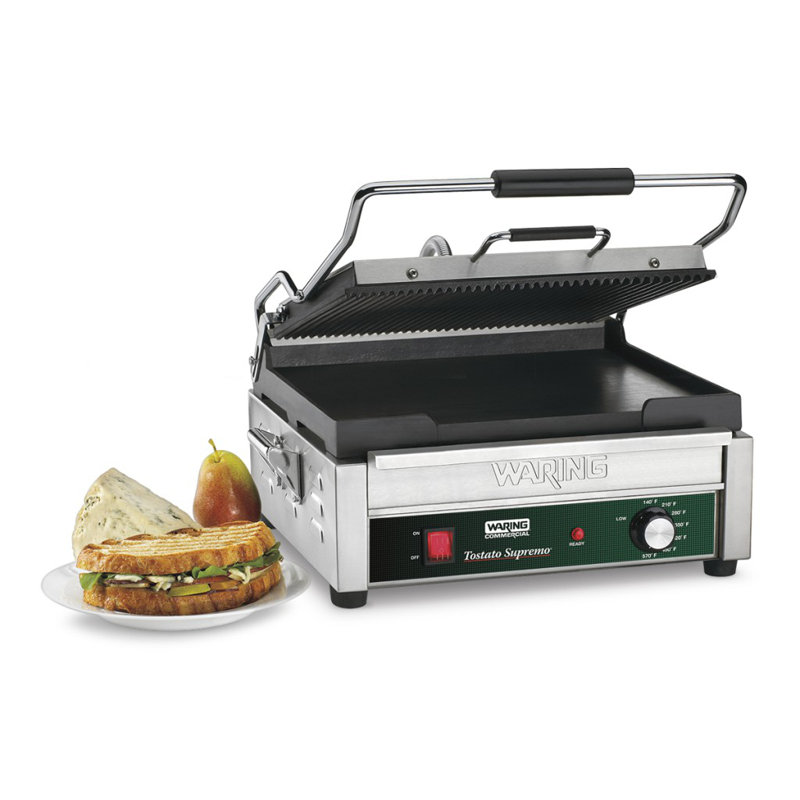Waring 14.5'' Electric Grill Sandwich Maker & Panini Press with Lid