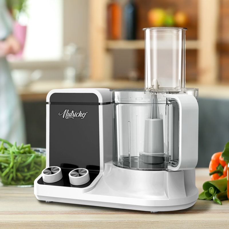 Multifunction Food Processor - Ultra Quiet Powerful Motor, Includes 6 Attachment Blades