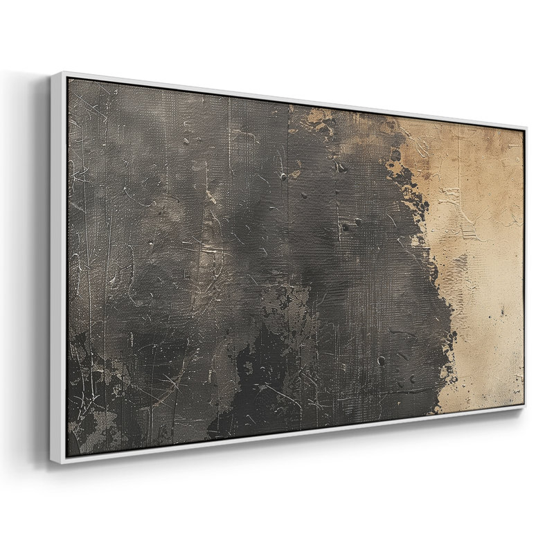 Abstract Series-CCCLII- Framed Gallery Wrapped Canvas -Ready to Hang, 17" H x 33" W, White