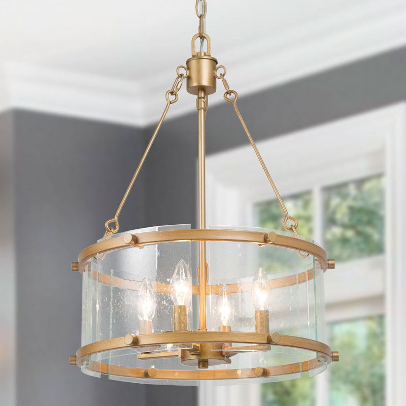 Demien 4-Light Unique/Statement Drum Chandelier