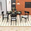 Ensemble de table de salle à manger Mid-Century 5 pièces avec 4 chaises rembourrées-1500910570-1500910358