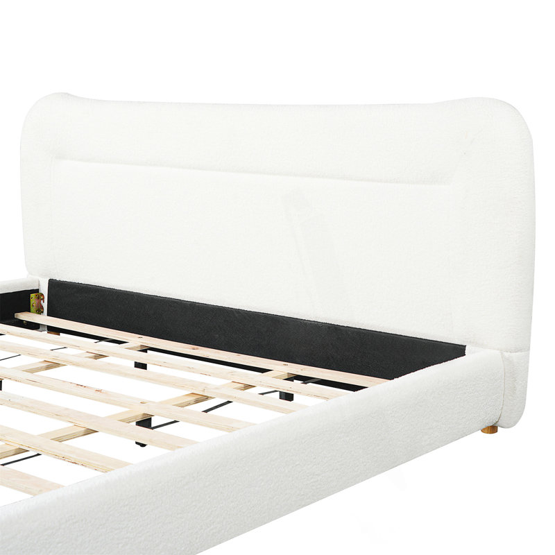 Minimalist  King Size Bed With Curved Headboard