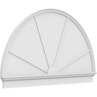 72"W x 42-3/4"H x 2-3/4"P Half Round 4 Spoke Architectural Grade PVC Combination Pediment