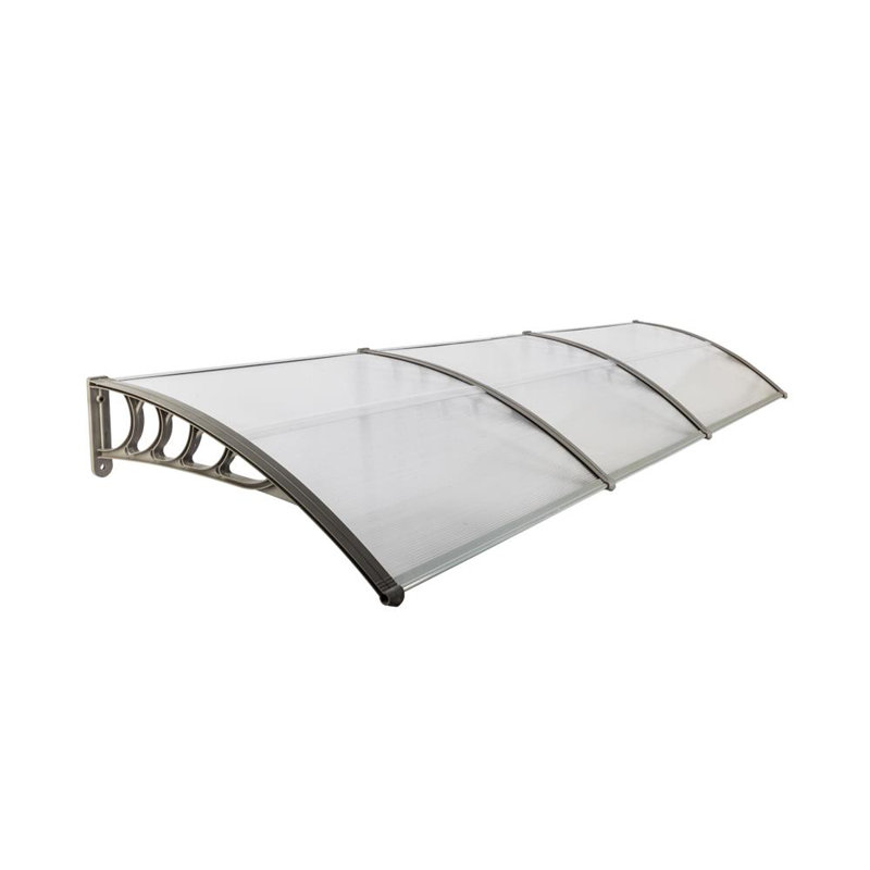 116.5" W x 37.8" D Convex Awning, Transparent/Gray