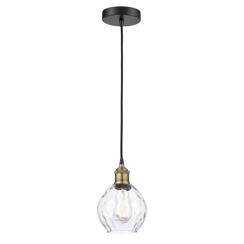 Luminaire suspendu simple à 1 lumière Oceanne, Laiton antique noir