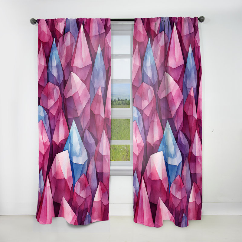 Naugle - Abstract Shapes Curtain - Room Darkening Abstract Curtain - 1 Panels, 52" W x 84" L