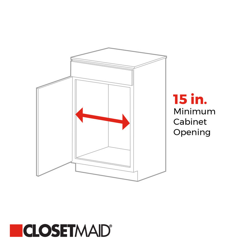 Nickel-Finish Steel Pull-Out Cabinet Organizer, 13.5"