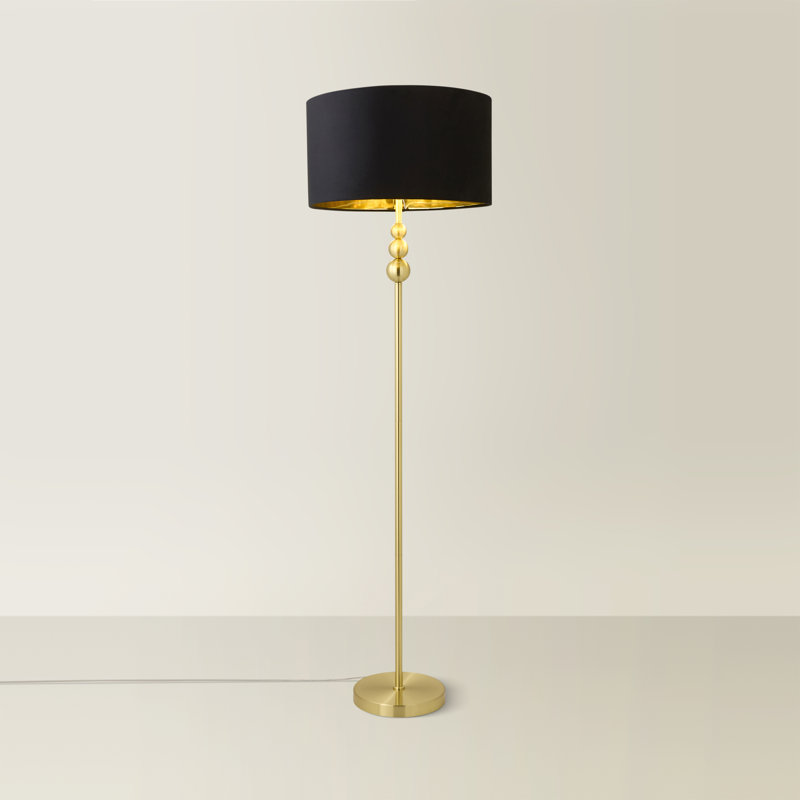 Aaiza 145cm Traditional Floor Lamp, Mirrored, Yes, Black/Gold