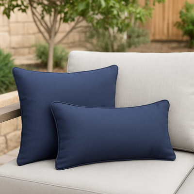 Throw Pillow Covers With Piping at Edge | Welted Edge Indoor Outdoor Cushion Covers | Corded Trim Pillowcases