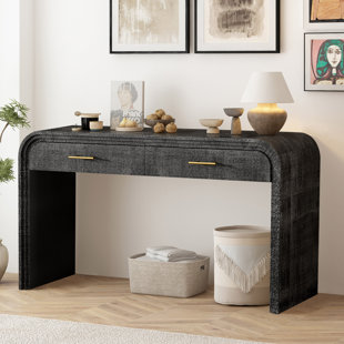 Console moderne, table de vestibule, table de vestibule avec deux tiroirs supérieurs