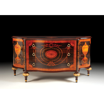 78" Wide 3 Drawer Mahogany Wood Sideboard