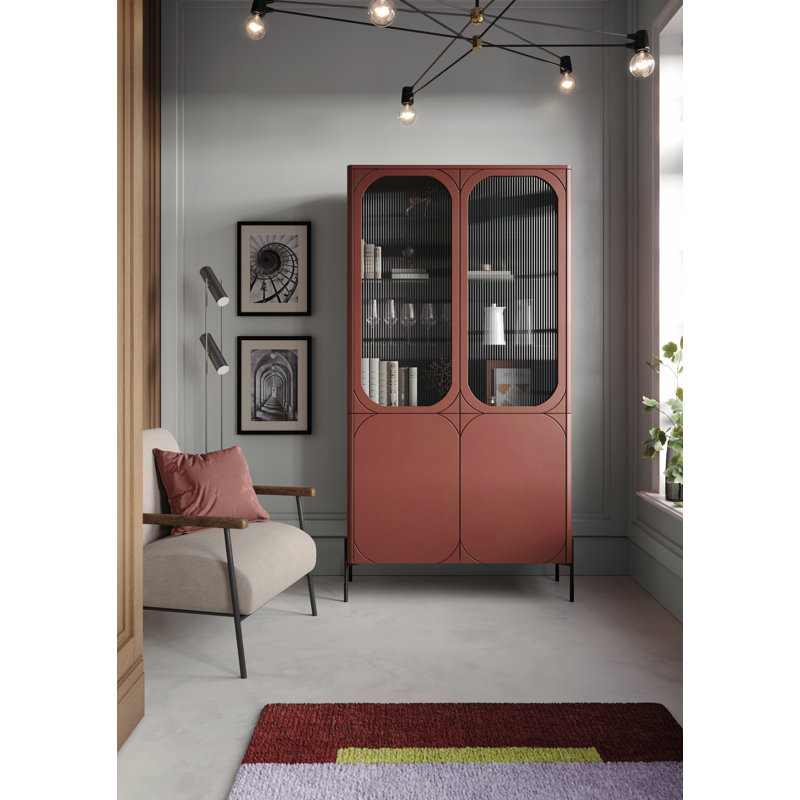 Arnasia Display Cabinet, Burgundy