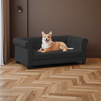 Elegant Rectangular Pet Bed For Small And Medium-Sized Dogs, Durable Elevated Dog Sofa Bed, Comfortable Dog Sofa, Modern And Fashionable Linen Fabric Dog Sofa