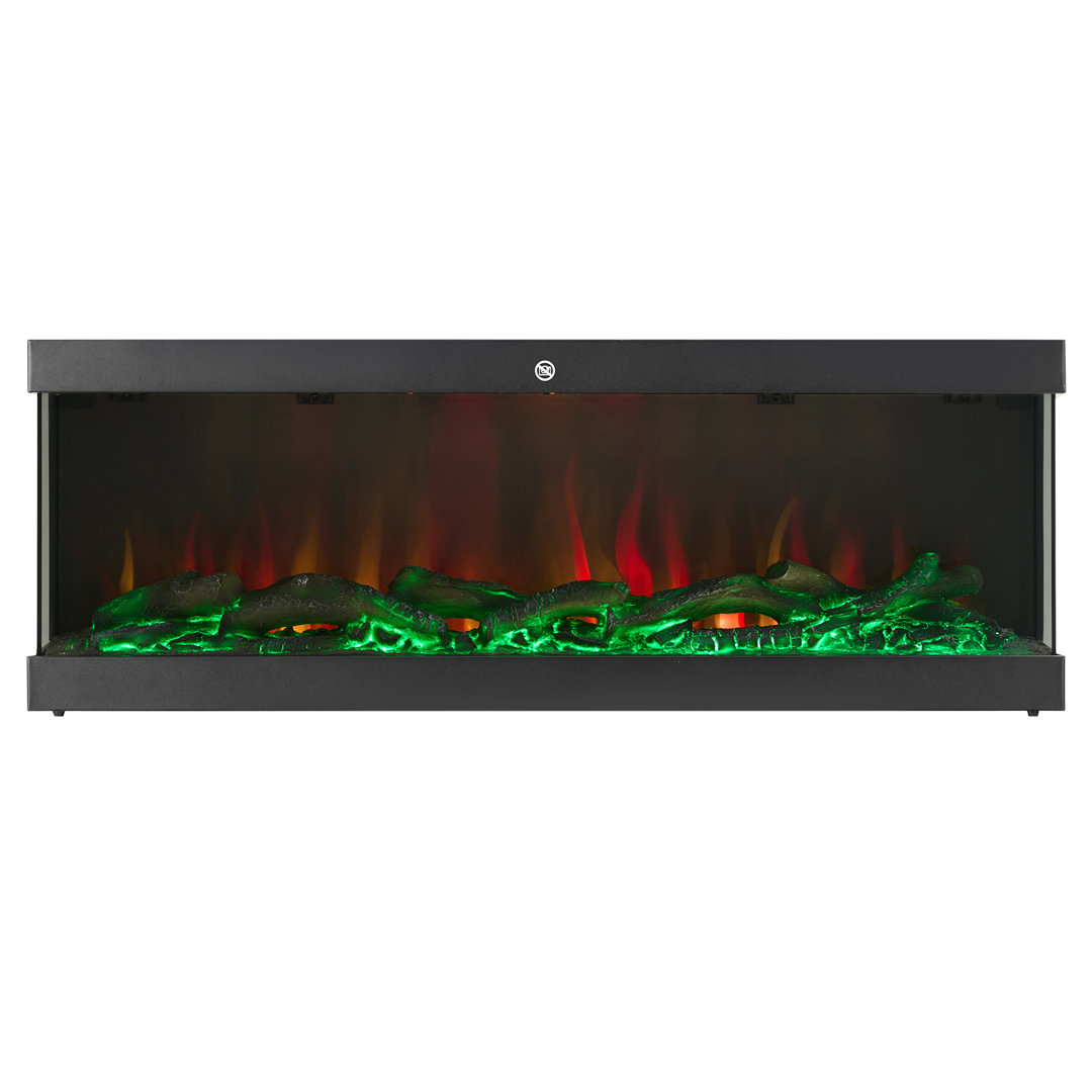 Latitude Run Black Electric Fireplace with 5120 BTU