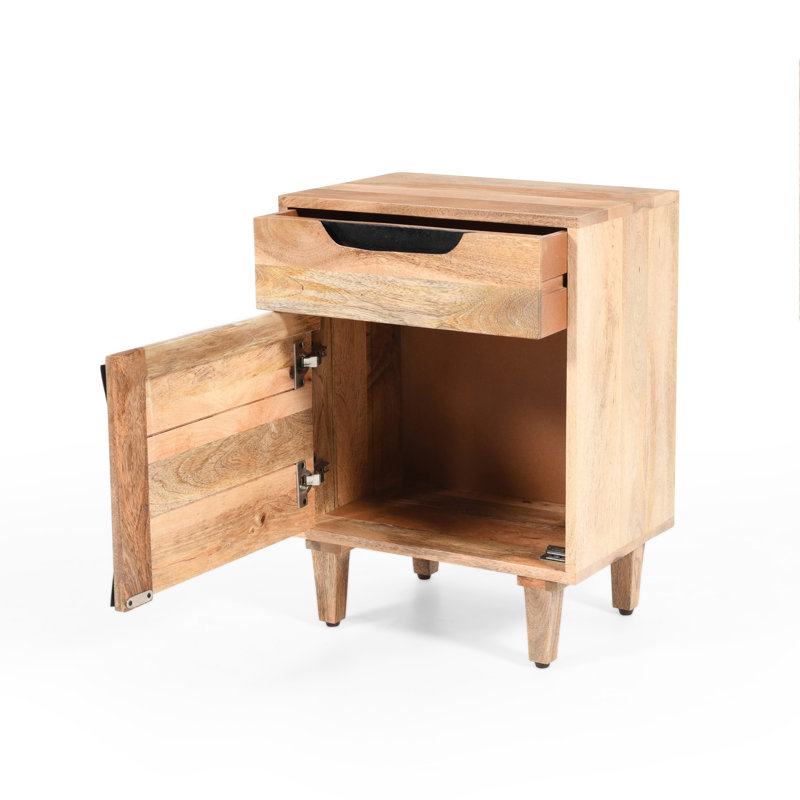 Table de chevet en bois naturel