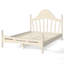 Lit plateforme avec tête de lit chic, structure en bois massif, support à lattes, pas de sommier tapissier, conception basse à terre, beige-130155208-130155203