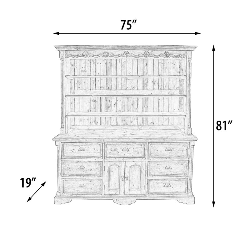 Armoire en porcelaine flavio farmhous, Bahut avec finition naturelle Farmhouse Cote De Az