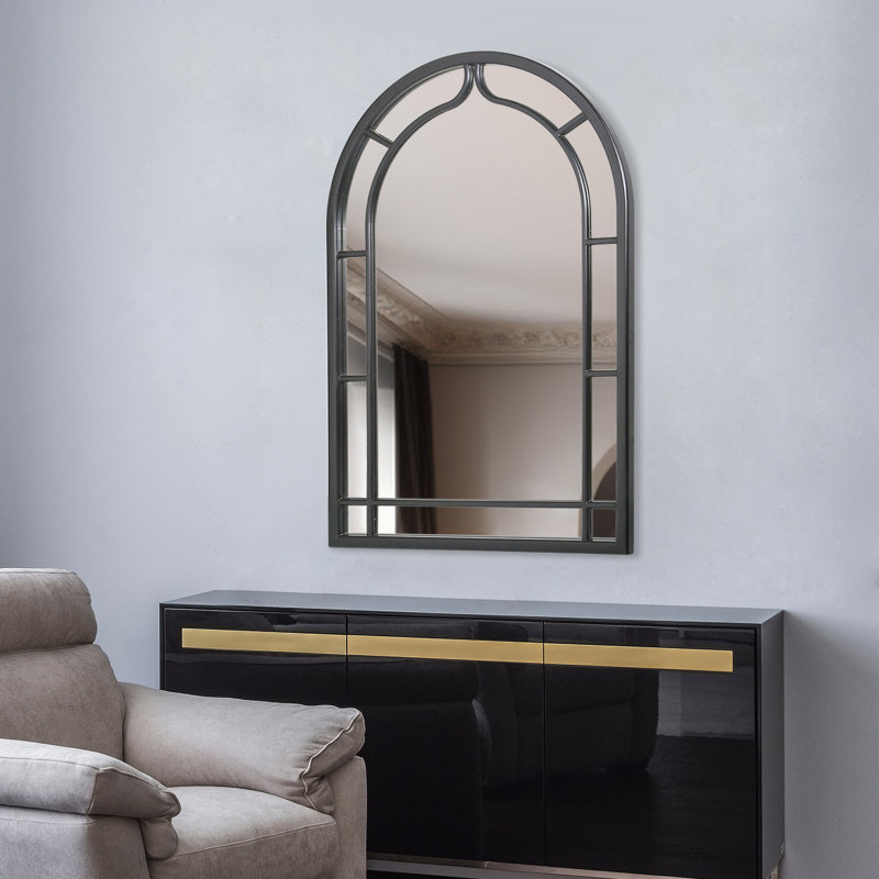 Otho 47" Arched Black Wall Mirror