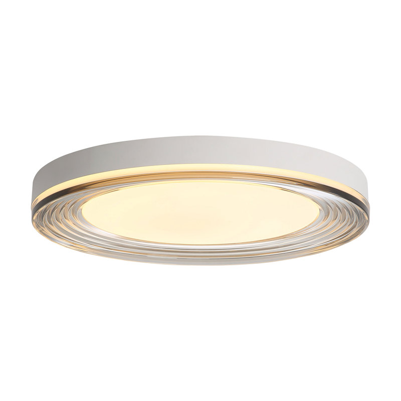 Plafonnier encastré Ondulada , Blanc sable, Verre fumé, H 1,63 po x l 19,75 po x P 19,75 po