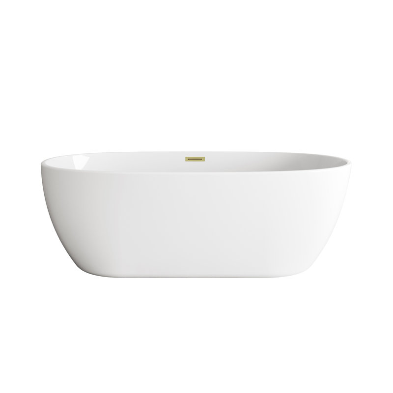 Fredericksburg 70'' x 33.5'' Soaking Acrylic Bathtub, Brushed Gold