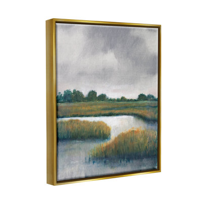 " Rural Marshland River Grass " Acrylic Painting