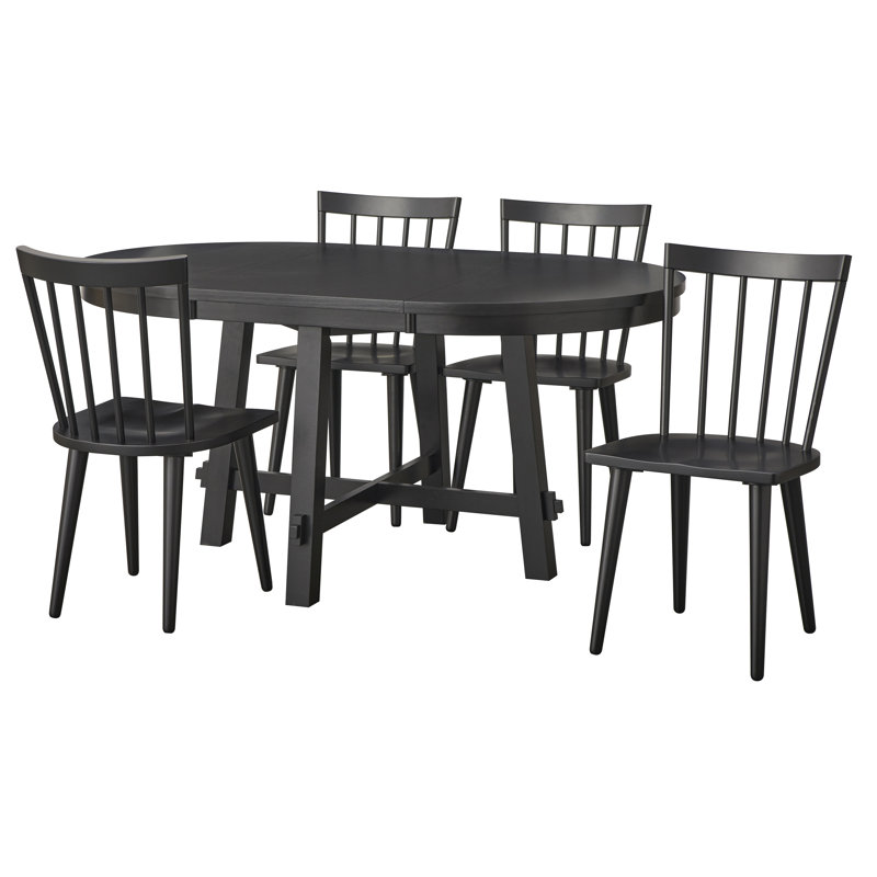Dantzler Round Extension Dining Set, 5 Pieces: Table, 4 Chairs