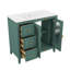 Meuble-lavabo de 36 pouces avec lavabo en céramique, meuble de rangement pour salle de bain avec 3 tiroirs, 2 portes et 2 tablettes latérales ouvertes-542563528