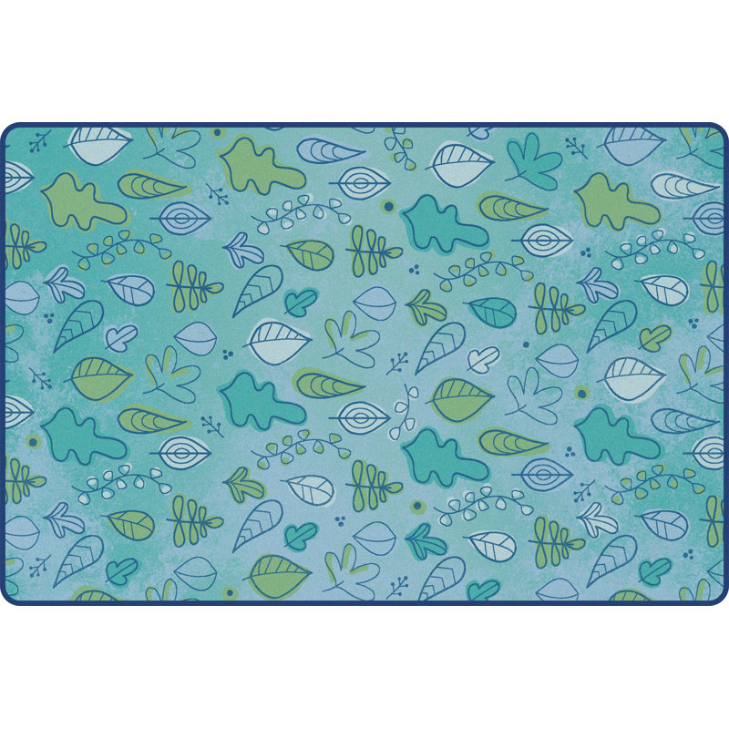 Tapis rectangulaire à motif de feuilles pour enfants 49756 Kidsoft, Rectangle 6 pi x 9 pi