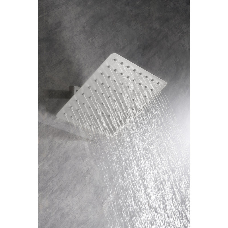 High Bathroom Waterfall - 304 Stainless Steel Ultra-thin With Self-cleaning Nozzles In Brushed Nickel Shower, Brushed Nickel