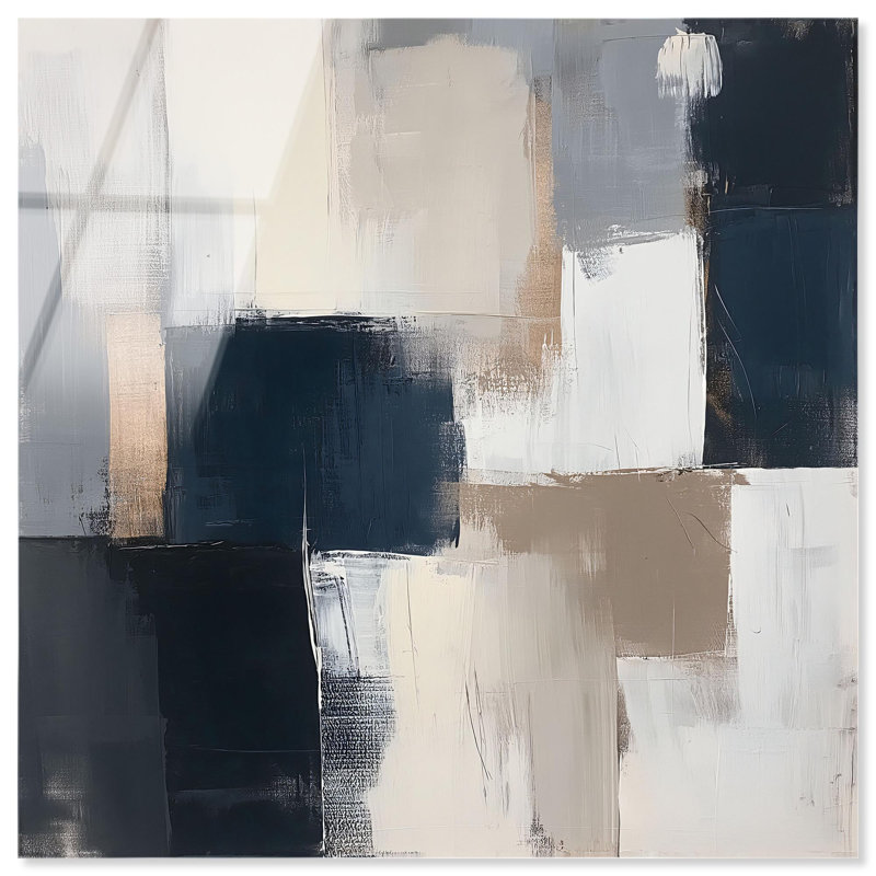 Art mural bleu en acrylique «Blue Mood Profondeur III» par Art Remedy, prêt à être accroché, H 12 po x l 12 po