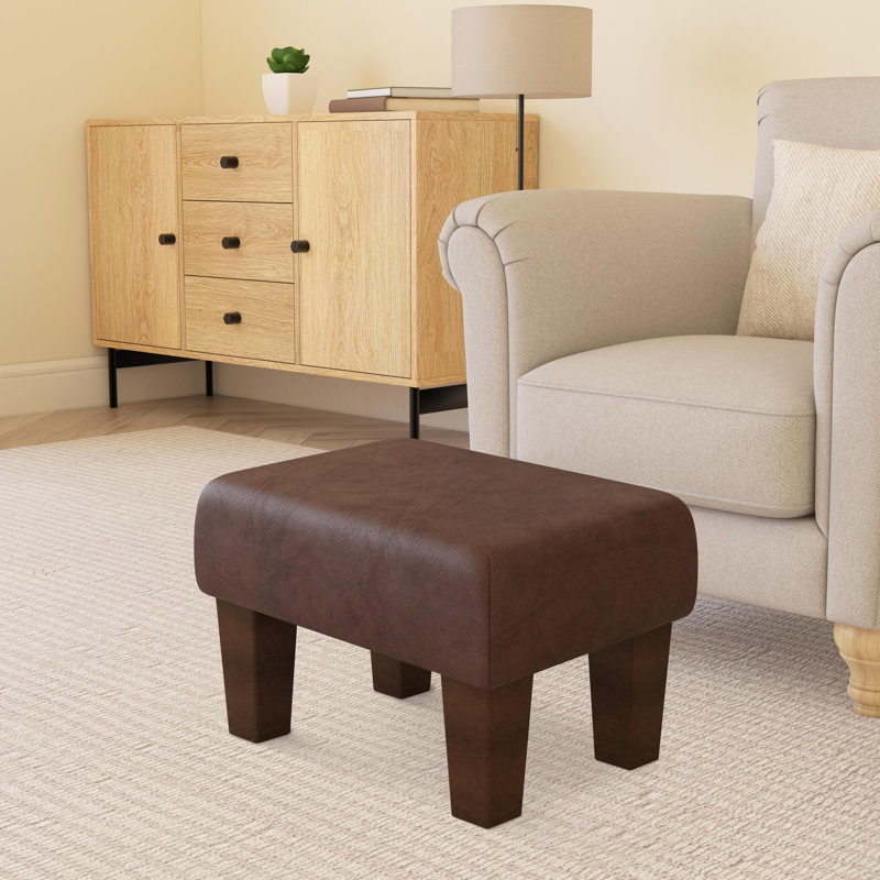 Collado Wood Contemporary Leg, Mahogany, Chestnut Brown, Italian Leather