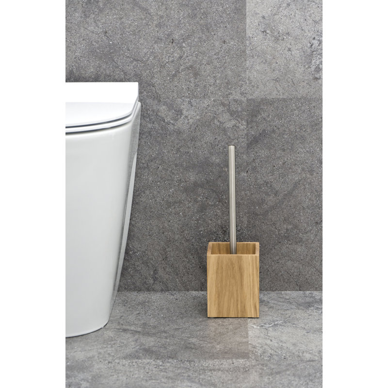 Ashford Free-Standing Toilet Brush and Holder, Oak