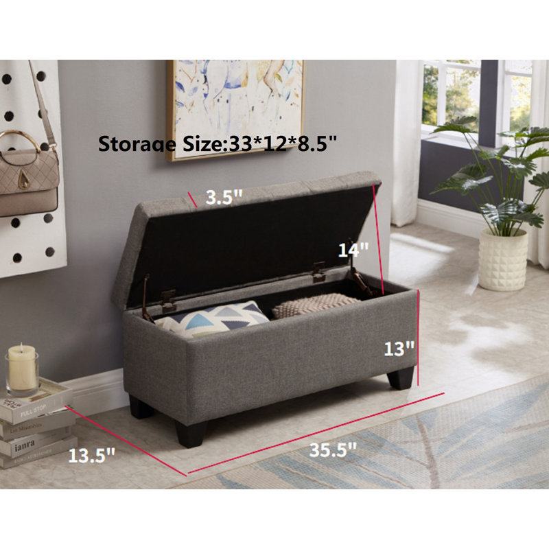Banc de rangement Khattabi, Gris