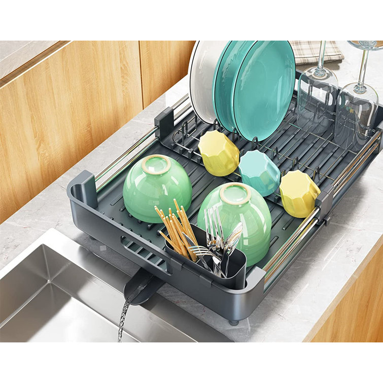 Dish Drying Rack, Kitchen Dish Drainer Rack, Expandable(13.2-19.7