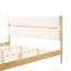 Très grand lit avec tête de lit rembourrée en molleton, conception en bois massif, tête de lit haute pour le rangement, lattes de soutien, cadre de sommeil confortable avec matelas en bois d'hévéa doux et matelas de 47,5 po-1234851720