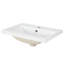 Meuble-lavabo de 20 po avec lavabo, meuble-lavabo avec tablette à deux niveaux, tablette réglable, bois et panneau de fibres à densité moyenne, blanc-443021053