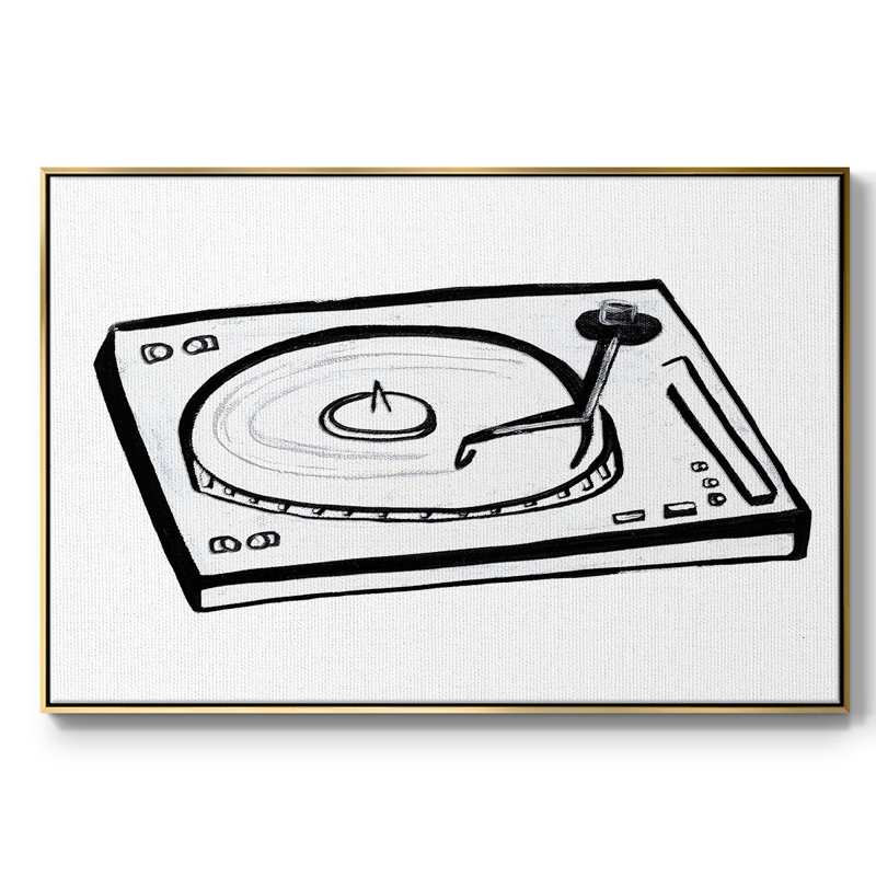 Esquisse en vinyle, H 25 po x l 37 po x P 2 po, Toile avec cadre doré